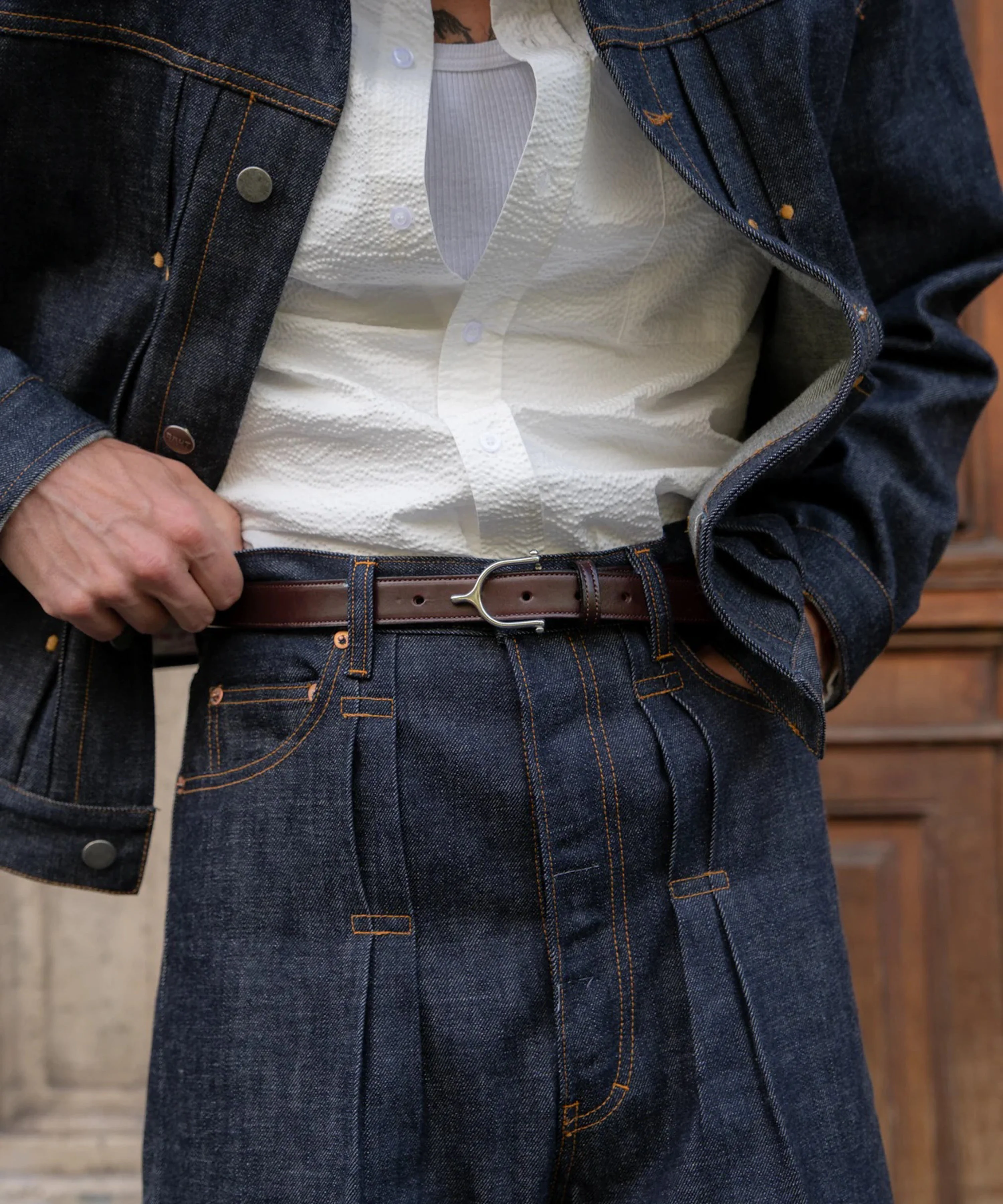 THE DOUBLE PLEATED DENIM - Image 3